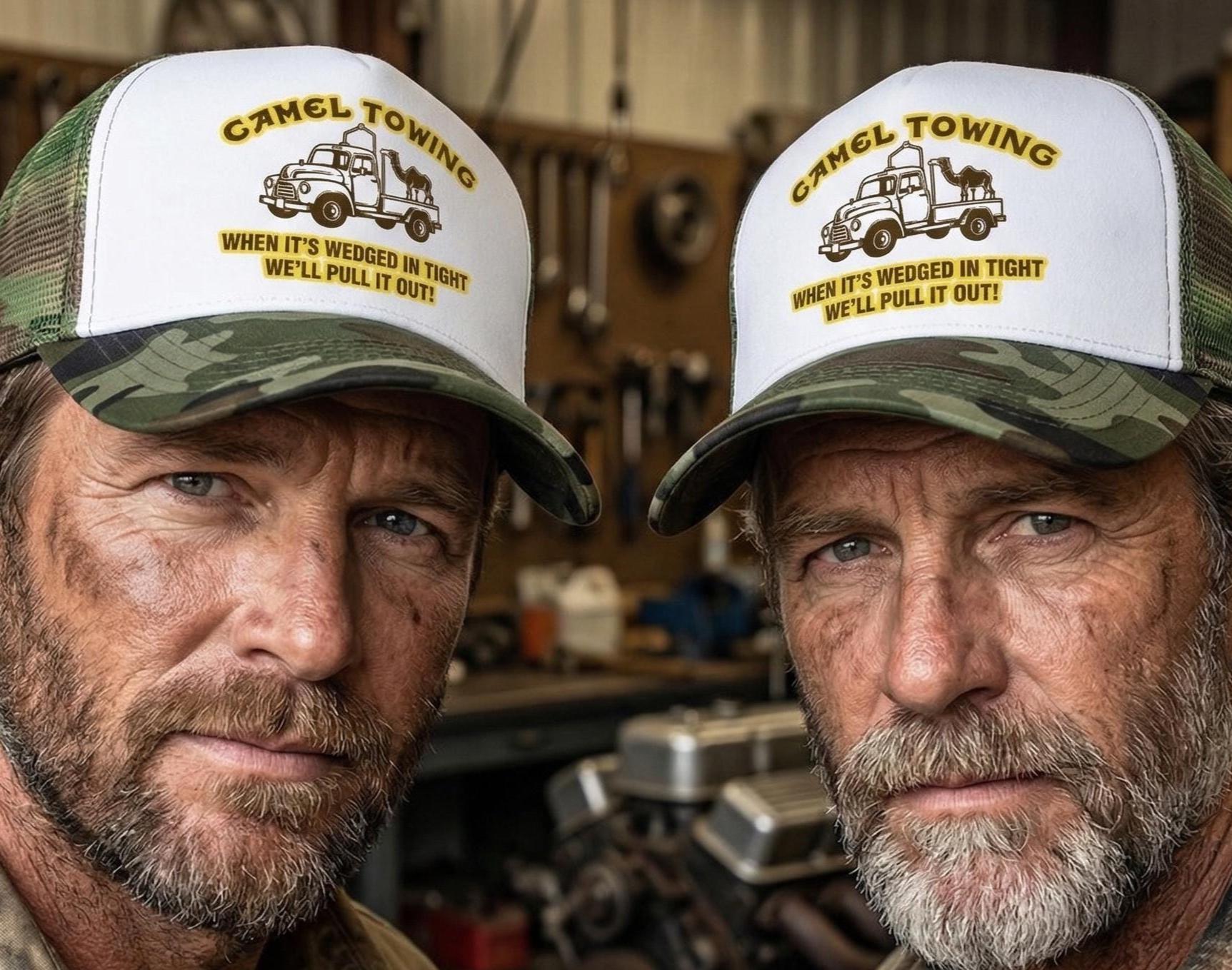 Camel Towing Adjustable Mesh Hat Trucker Cap Baseball Hats for Men and Women , Funny Bachelorette Hats