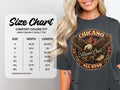 Size chart for Comfort Colors heavyweight adult tee with measurements.