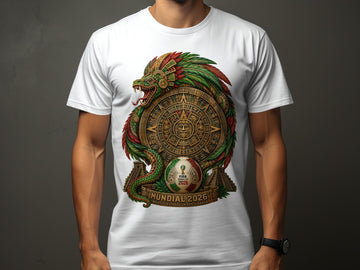 Quetzalcoatl FIFA World Cup 2026 T-Shirt, Aztec Calendar Mundial Mexico USA Canada Soccer Fan Tee, Feathered Serpent Gift T-Shirts