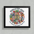 World Cup 2026 logo with host countries USA, Canada, and Mexico flags.