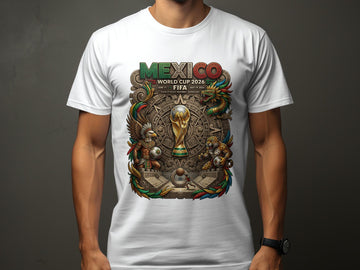 Mexico World Cup 2026 FIFA T-Shirts, Aztec Maya Calendar Soccer Football Fan Apparel, Eagle Jaguar Warrior Design, Global Championship