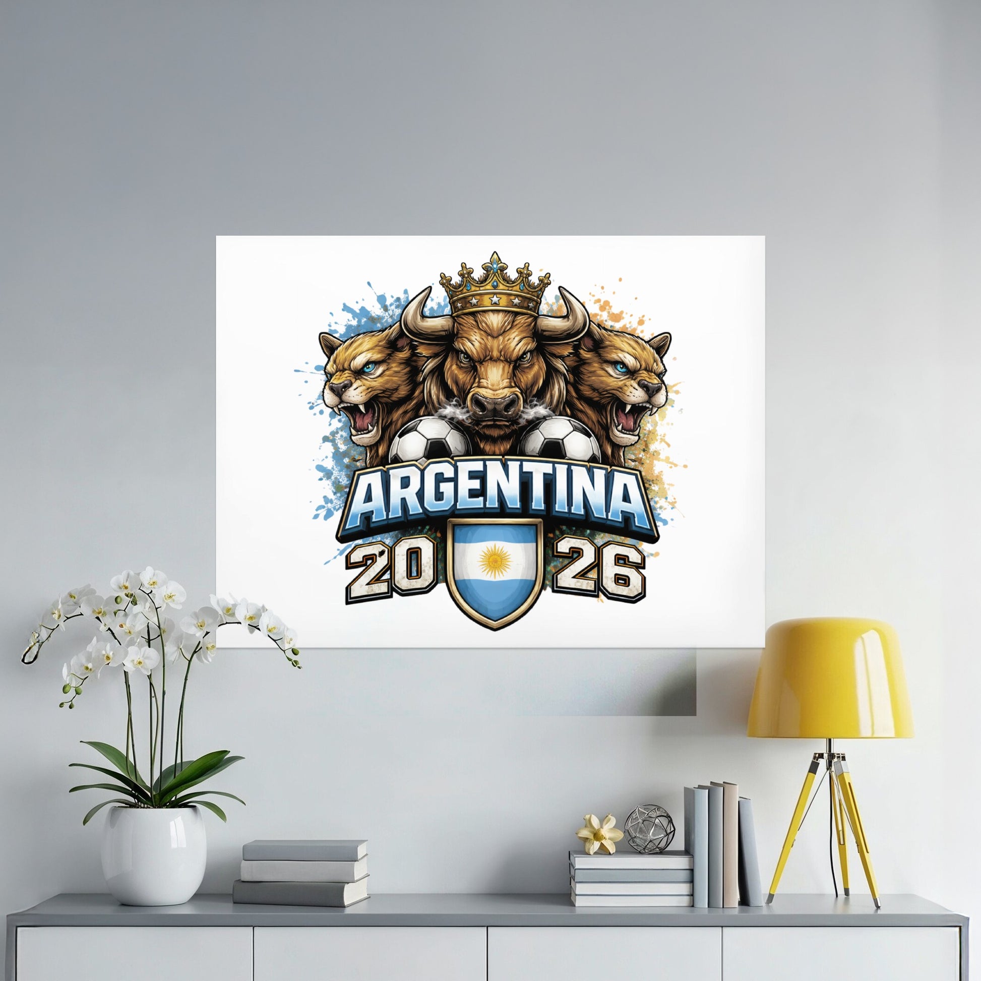 Argentina national football team crest with bulls and lions.