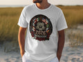 White t-shirt featuring the 2026 World Cup logo with flags and 
