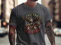 Chicano Brown Pride All Star eagle graphic on a gray t-shirt.