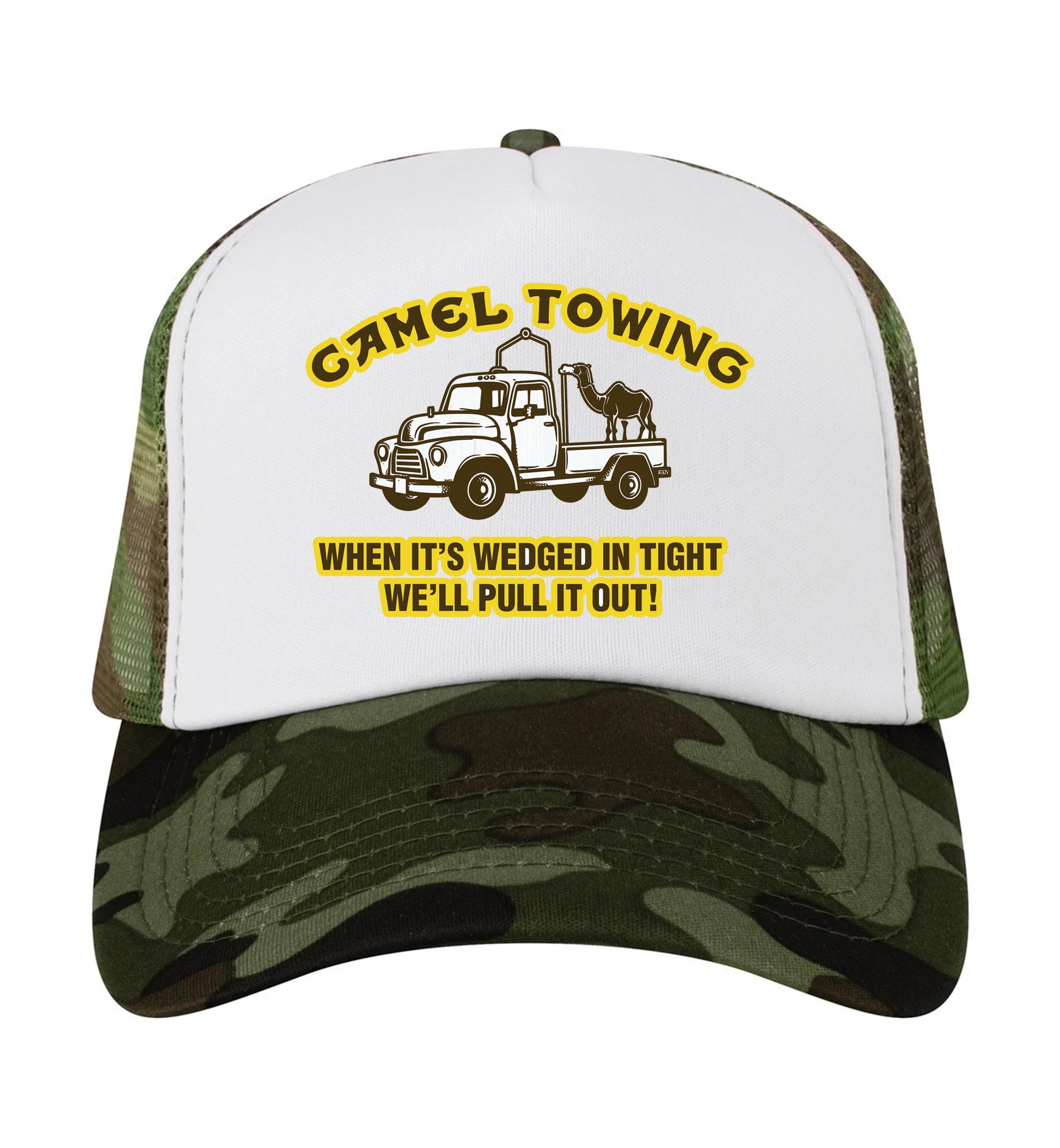 Camel Towing Adjustable Mesh Hat Trucker Cap Baseball Hats for Men and Women , Funny Bachelorette Hats
