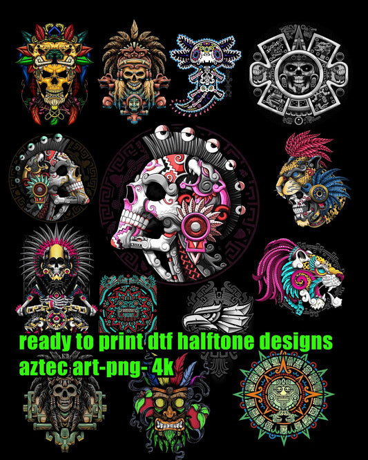 huichol Aztec -png  halftone for black only digital file-sublimation dtf.instant downloads-4k image-bundle 15 +