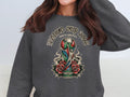 Crewneck sweatshirt featuring World Cup 2026 North America trophy design with roses.