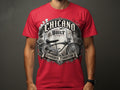 Chicano Built lowrider tradition graphic on a red t-shirt.
