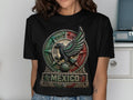 Black t-shirt with Aztec eagle emblem and 