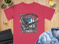 T-shirt with American flag shield, eagle, and text 