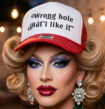 Wrong Hole But I Like It Trucker Hat, Funny Bachelorette Hats