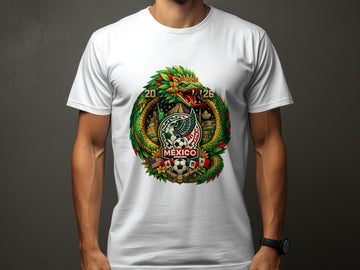 Mexico 2026 World Cup T-Shirts, Quetzalcoatl Football Fan Tee, North America Soccer Event, Host Nations Apparel, Vibrant Design