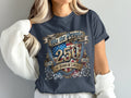 Navy t-shirt with 