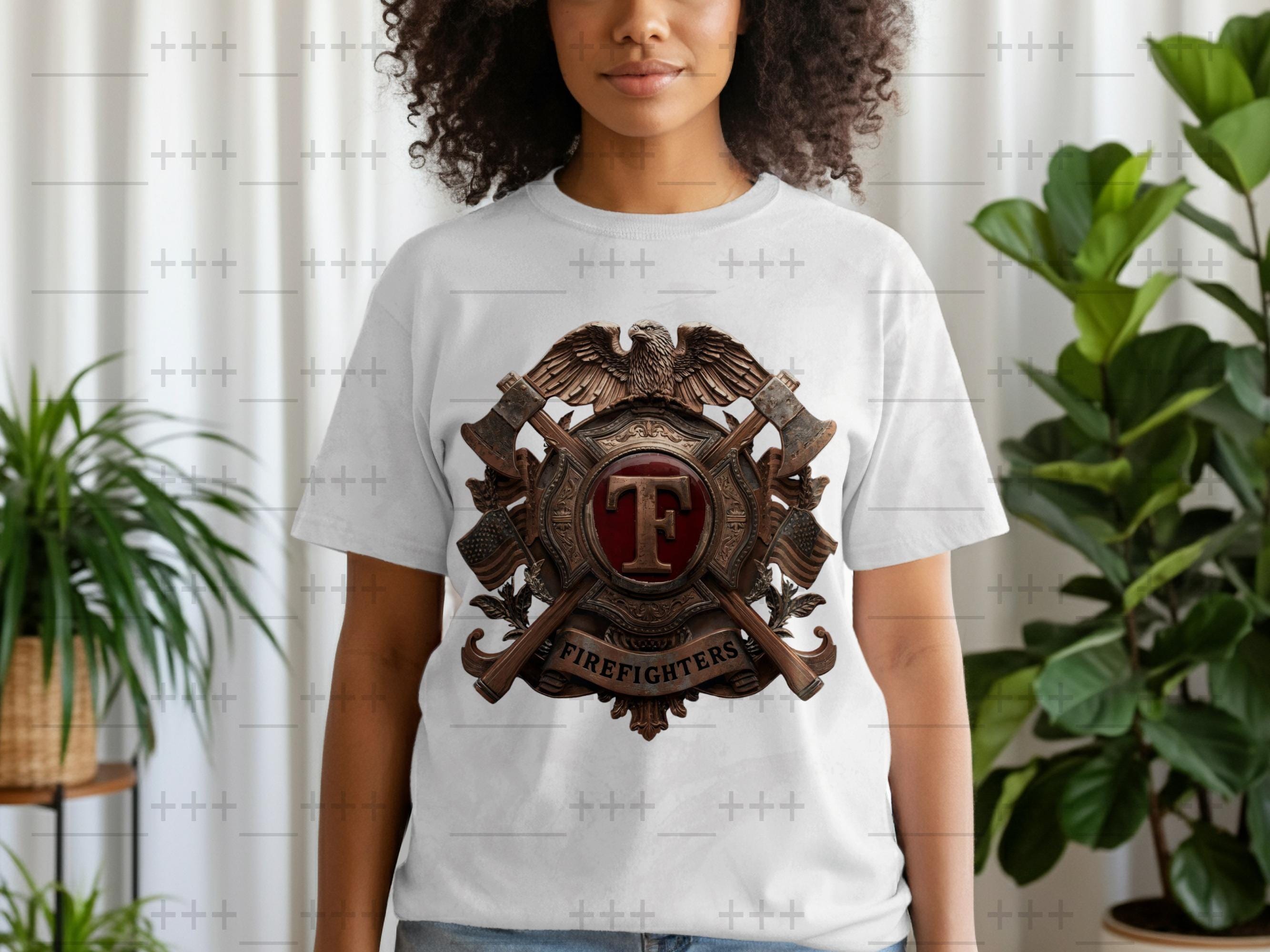 Firefighter Emblem Digital Download, American Hero, Eagle and Axe Image, Fire Department Art, Patriotic Design, Printable Decor