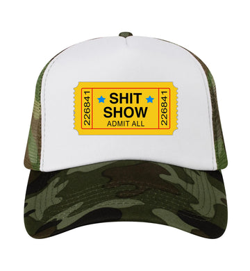 Shitshow Ticket Trucker Hat, Funny Bachelorette Party Cap