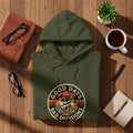 Olive green hoodie with 