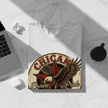 White t-shirt featuring a Chican Pride eagle graphic with vintage distressed look.
