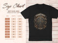 Unisex cotton t-shirt size chart for 