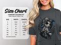 Comfort Colors 1717 heavyweight adult tee size chart with measurements.