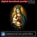 Madonna and child with crown, digital download, commercial use print files.