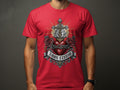 Red t-shirt with Sacred Heart design and 