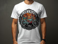 White t-shirt featuring 