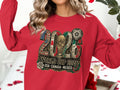 Red sweatshirt with 