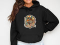 Black hoodie with tiger in goggles and 