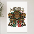 Jaguar wearing a headdress with 