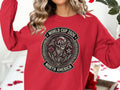 Red sweatshirt with 