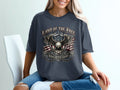 Dark grey t-shirt with eagle, flag, and 