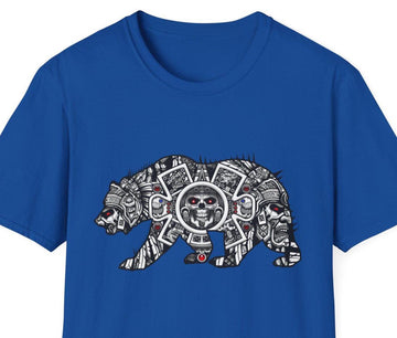 Native Bear Illustration T-Shirt | Aztec Tribal Bear cali-pride