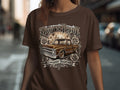 Brown t-shirt with 