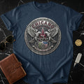 Navy t-shirt with circular 