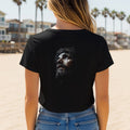 Black t-shirt with a graphic of Jesus wearing a crown of thorns.