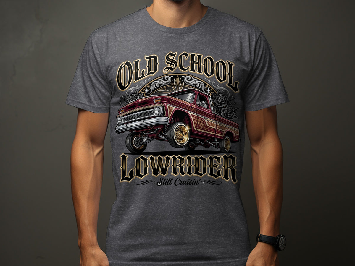 Old School Lowrider truck design with text "Old School" and "Lowrider".