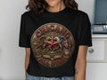 Circular emblem with eagle, star, and 
