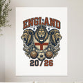 England Football Association crest with lions and soccer balls, EST. 1863.