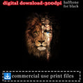 Digital download: half lion, half Jesus Christ with crown of thorns.