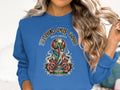 Crewneck sweatshirt with World Cup 2026 North America trophy and roses graphic.