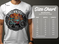 Gildan 5000 t-shirt size chart with 