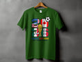Green t-shirt with 2026 World Cup logo featuring USA, Canada, and Mexico flags.