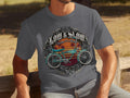 Low & Slow Cruising Is A Lifestyle graphic on a dark grey t-shirt with a bicycle.