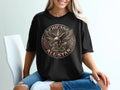 Black t-shirt with circular Chicano Pride All Star Eagle graphic.