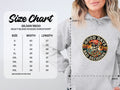 Size chart for Gildan 18500 hooded sweatshirt with tropical skull graphic.