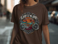 Brown t-shirt with Low & Slow Cruising Is a Lifestyle design featuring a bicycle.