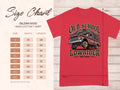 Gildan 5000 size chart with width and length measurements for t-shirts.