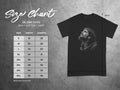 Gildan 5000 size chart for heavy cotton t-shirts with measurements.