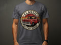 Graphic t-shirt with classic red truck and text 