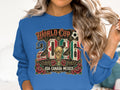 World Cup 2026 USA Canada Mexico sweatshirt with trophy and roses.